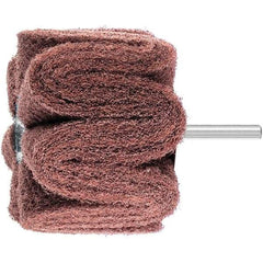 PFERD - 3" Diam x 2" Face Width, Aluminum Oxide Nonwoven Mounted Flap Wheel - 1/4" Shank Mount, 180 Grit, 7,500 Max RPM - Eagle Tool & Supply