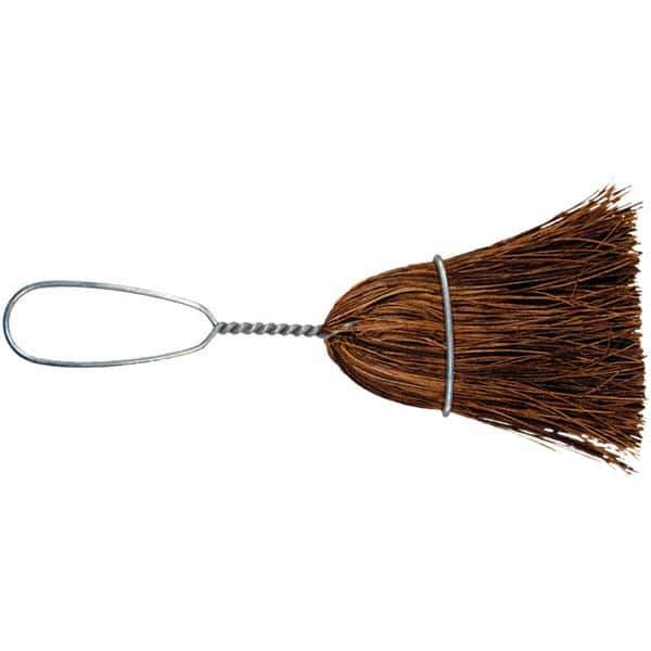 PFERD - 10" OAL Palmyra Bristle Whisk Broom - 7" Long Metal Handle, 3" Bristle Length, 4-1/2" Wide - Eagle Tool & Supply