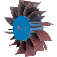 PFERD - 7" Diam x 2" Face Width, Aluminum Oxide Coated Mounted Flap Wheel - 3/8" Shank Mount, 3,500 Max RPM - Eagle Tool & Supply