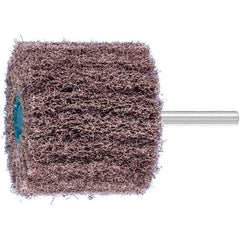 PFERD - 2-3/8" Diam x 2" Face Width, Aluminum Oxide Nonwoven Mounted Flap Wheel - 1/4" Shank Mount, 100 Grit, 10,000 Max RPM - Eagle Tool & Supply