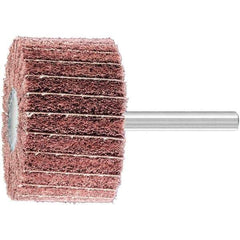 PFERD - 2" Diam x 1-1/4" Face Width, Aluminum Oxide Nonwoven Mounted Flap Wheel - 1/4" Shank Mount, 180 Grit, 12,000 Max RPM - Eagle Tool & Supply