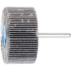 PFERD - 2" Diam x 1" Face Width, Silicon Carbide Coated Mounted Flap Wheel - 1/4" Shank Mount, 80 Grit, 23,000 Max RPM - Eagle Tool & Supply