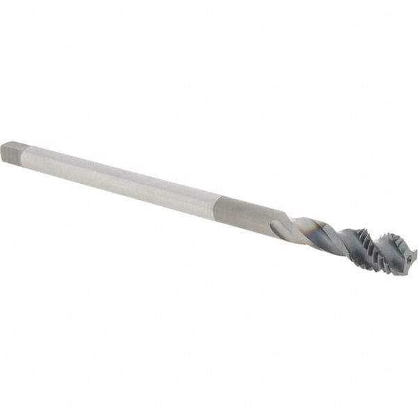 OSG - 1/2-13 UNC 3 Flute 2B Semi-Bottoming Spiral Flute Tap - Powdered Metal, TiCN Finish, 180mm OAL, Right Hand Flute, Right Hand Thread, H5, Series 16525 - Eagle Tool & Supply