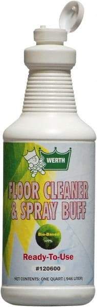 Werth Sanitary Supply - 1 Qt Plastic Bottle Floor Cleaner/Spray Buff - Use on All Types of Flooring - Eagle Tool & Supply
