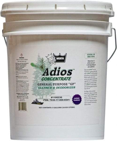 Werth Sanitary Supply - 5 Gal Bucket Cleaner/Degreaser - Liquid, Biodegradable Cleaner & Degreaser, Butyl-Free, Phosphate-Free, Water-Based, No VOC, Lavender - Eagle Tool & Supply