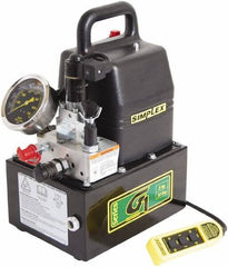 TK Simplex - 10,000 psi Electric Hydraulic Pump & Jack - 1 Gal Oil Capacity, 4-Way, 3 Position Valve, Use with Single Acting Cylinders, Advance, Hold & Retract - Eagle Tool & Supply