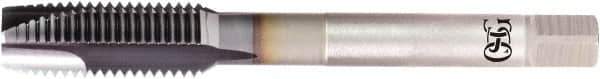 OSG - M9x0.75 Metric Coarse, 3 Flute, V Finish, Powdered Metal Spiral Point Tap - Plug Chamfer, Right Hand Thread, 90mm OAL, 6H Class of Fit, Series 16510 - Exact Industrial Supply
