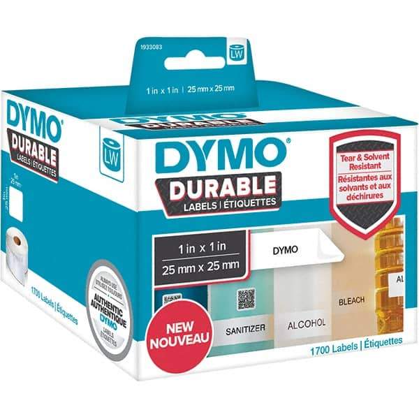 Dymo - Labels, Ribbons & Tapes Type: Durable Square Labels Color: White - Eagle Tool & Supply