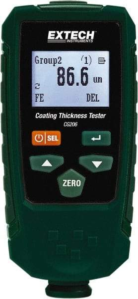 Extech - 0 to 53 mil LCD Coating Thickness Gage - For Use with Ferrous/Nonferrous Coatings - Eagle Tool & Supply