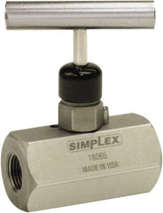 TK Simplex - 3/8 Inlet Steel Hydraulic Control Valve - 3/8 Thread, 10,000 psi, 1.26" Wide x 2-1/2" Long, 0.44 CV Rate - Eagle Tool & Supply