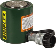 TK Simplex - 2-7/16" Stroke, 30 Ton Portable Hydraulic Low Profile Cylinder - 6.49 Sq In Effective Area, 15.8 Cu In Oil Capacity, 4.62 to 7.06" High, 2-5/8" Plunger Diam, 10,000 Max psi - Eagle Tool & Supply