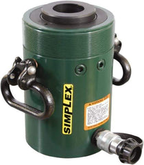 TK Simplex - 6" Stroke, 60 Ton Portable Hydraulic Hollow Hole Cylinder - 12.73 Sq In Effective Area, 76.41 Cu In Oil Capacity, 12.75 to 18.75" High, 3-5/8" Plunger Diam, 10,000 Max psi - Eagle Tool & Supply