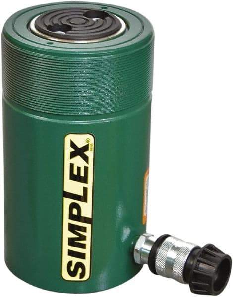 TK Simplex - 6" Stroke, 75 Ton Portable Hydraulic Single Acting Cylinder - 15.9 Sq In Effective Area, 95.4 Cu In Oil Capacity, 11.31 to 17.37" High, 3.75" Cyl Bore Diam, 4-1/2" Plunger Diam, 10,000 Max psi - Eagle Tool & Supply