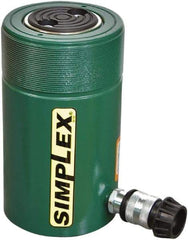 TK Simplex - 4" Stroke, 55 Ton Portable Hydraulic Single Acting Cylinder - 11.04 Sq In Effective Area, 44.16 Cu In Oil Capacity, 8.94 to 12.94" High, 3.13" Cyl Bore Diam, 3-3/4" Plunger Diam, 10,000 Max psi - Eagle Tool & Supply