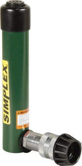 TK Simplex - 5-1/8" Stroke, 5 Ton Portable Hydraulic Single Acting Cylinder - 0.99 Sq In Effective Area, 4.97 Cu In Oil Capacity, 8.52 to 13.65" High, 1" Cyl Bore Diam, 1-1/8" Plunger Diam, 10,000 Max psi - Eagle Tool & Supply