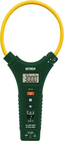 Extech - MA3110, CAT III, Digital True RMS Clamp Meter with 11" Flex Jaws - 1000 VAC/VDC, 3000 AC Amps, Measures Voltage, Capacitance, Continuity, Current, Resistance - Eagle Tool & Supply