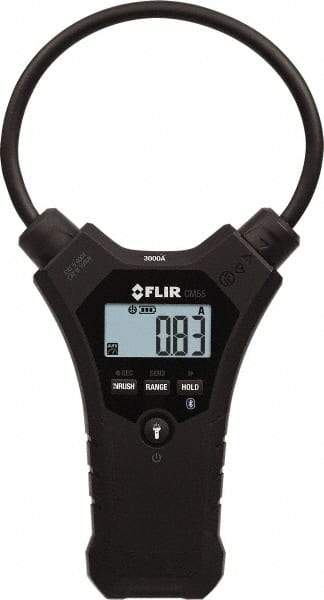 FLIR - CM55, CAT IV, Digital True RMS Wireless Clamp Meter with 10" Flex Jaws - 3000 AC Amps, Measures Current - Eagle Tool & Supply