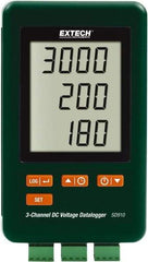 Extech - 1 Phase, 300mV, 0.01 Amp Capability, LCD Display Power Meter - ±0.5% + 0.2mV Voltage Accuracy - Eagle Tool & Supply