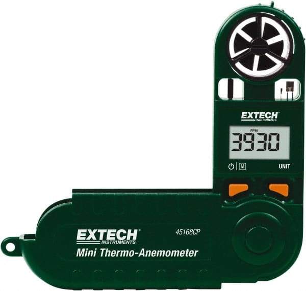Extech - Airflow Meters & Thermo-Anemometers Type: Thermo-Anemometer Maximum Air Velocity ft/min (Feet): 3937 - Eagle Tool & Supply