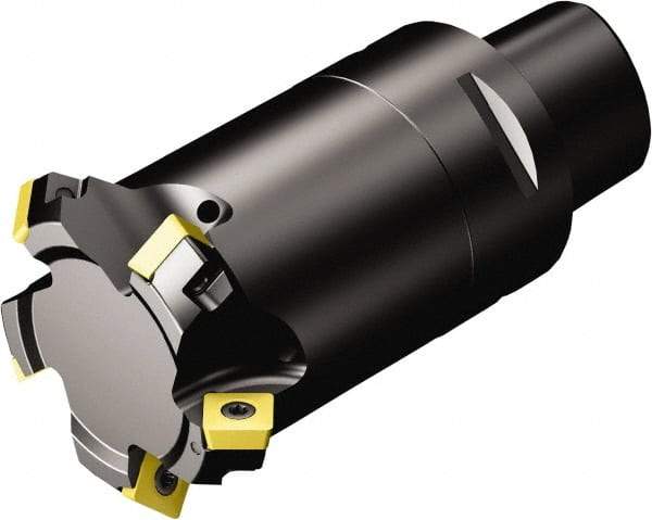 Sandvik Coromant - 40.5mm Cut Diam, 40mm Arbor Hole, 5.47mm Max Depth of Cut, 45° Indexable Chamfer & Angle Face Mill - 5 Inserts, 495-09T3M-XL Insert, Right Hand Cut, Through Coolant, Series CoroMill 495 - Eagle Tool & Supply