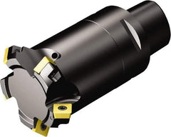 Sandvik Coromant - 63.5mm Cut Diam, 63mm Arbor Hole, 5.47mm Max Depth of Cut, 45° Indexable Chamfer & Angle Face Mill - 7 Inserts, 495-09T3M-XL Insert, Right Hand Cut, Through Coolant, Series CoroMill 495 - Eagle Tool & Supply