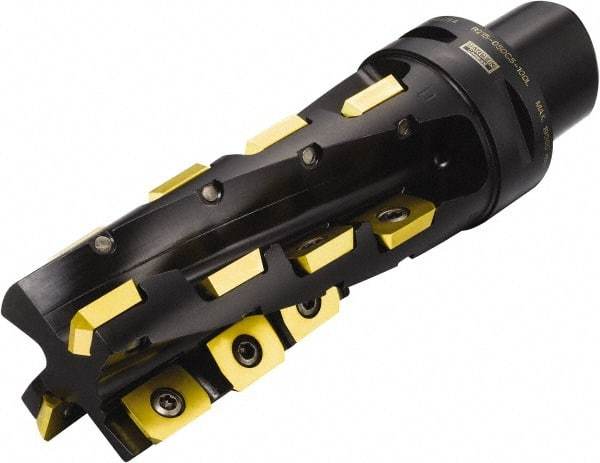 Sandvik Coromant - 2 Inserts, 50mm Cut Diam, 50mm Arbor Diam, 100mm Max Depth of Cut, Indexable Square-Shoulder Face Mill - 90° Lead Angle, 141.5mm High, LDHT 19 04 00 & LEHT 18 04 16 Insert Compatibility, Series U-Max - Eagle Tool & Supply