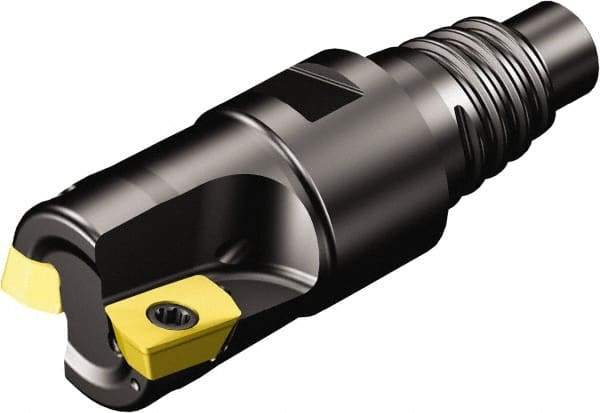 Sandvik Coromant - 2 Inserts, 25mm Cut Diam, 24.2mm Arbor Diam, 10mm Max Depth of Cut, Indexable Square-Shoulder Face Mill - 59mm High, R390-11.. Insert Compatibility, Through Coolant, Series CoroMill 390 - Eagle Tool & Supply