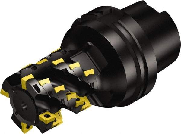 Sandvik Coromant - 4 Inserts, 80mm Cut Diam, 100mm Arbor Diam, 105mm Max Depth of Cut, Indexable Square-Shoulder Face Mill - 90° Lead Angle, 180mm High, 690-100508M-E-SL & 690-100510M-P-SL Insert Compatibility, Through Coolant, Series CoroMill 690 - Eagle Tool & Supply