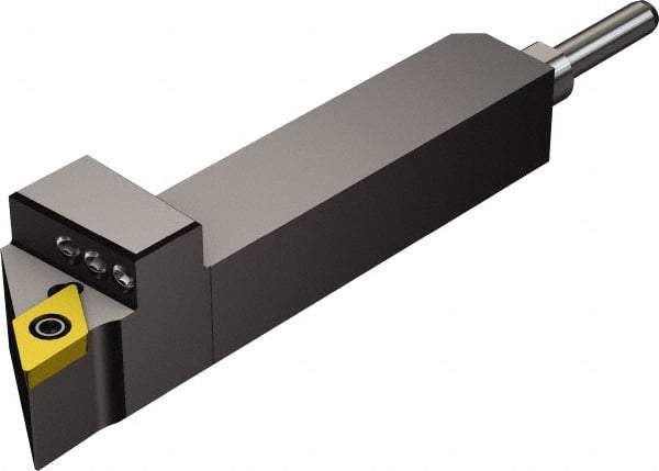 Sandvik Coromant - QS-SDJC, Right Hand Cut, -3° Lead Angle, 10mm Shank Height x 12mm Shank Width, Neutral Rake Indexable Turning Toolholder - 70mm OAL, DCMT 07 02 04 Insert Compatibility, Series CoroTurn 107 - Eagle Tool & Supply