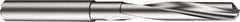 Sandvik Coromant - 5.1mm 130° Spiral Flute Solid Carbide Screw Machine Drill Bit - Uncoated, Right Hand Cut, 1.1024" Flute Length, 2.5984" OAL, Split Point, Straight Shank, Through Coolant - Eagle Tool & Supply