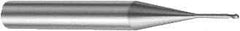 Sandvik Coromant - 0.6mm Diam, 0.6mm LOC, 2 Flute Solid Carbide Ball End Mill - 57mm OAL, 6mm Shank Diam, Ball Flute - Eagle Tool & Supply