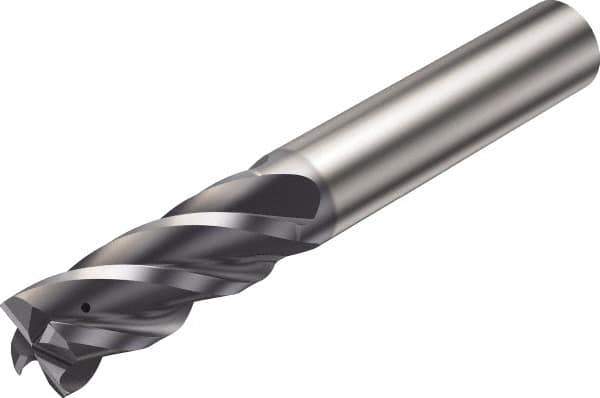 Sandvik Coromant - 8mm, 4 Flute, Solid Carbide, Corner Radius End Mill - 63mm OAL, 38° Helix, Right Hand Flute, 18mm LOC, Right Hand Cut - Eagle Tool & Supply