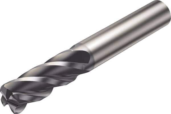 Sandvik Coromant - 8mm, 4 Flute, Solid Carbide, 0.5mm Corner Chamfer End Mill - 63mm OAL, 38° Helix, Right Hand Flute, 18mm LOC, Right Hand Cut - Eagle Tool & Supply