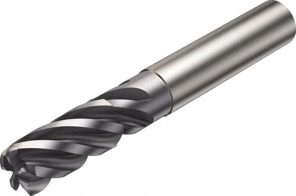 Sandvik Coromant - 7/16", 1" LOC, 7/16" Shank Diam, 3-1/2" OAL, 5 Flute, Solid Carbide Square End Mill - Eagle Tool & Supply