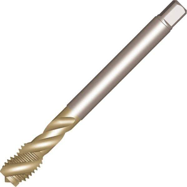 Sandvik Coromant - MF27x2 MF 4 Flute 6H Spiral Flute Tap - High Speed Steel, Fe Finish, 140mm OAL, Right Hand Thread, Series CoroTap 300 - Eagle Tool & Supply