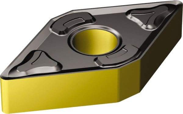 Sandvik Coromant - DNMG442 XM Grade 2220 Carbide Turning Insert - TiCN/AI2O3/TiN Finish, 55° Diamond, 1/2" Inscr Circle, 1/4" Thick, 1/32" Corner Radius - Eagle Tool & Supply