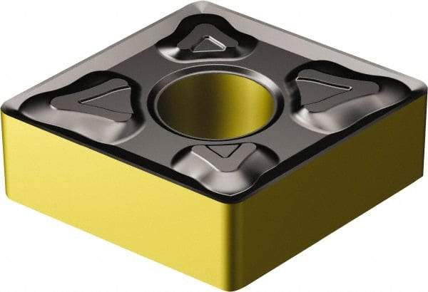 Sandvik Coromant - CNMG433 XM Grade 2220 Carbide Turning Insert - TiCN/AI2O3/TiN Finish, 80° Diamond, 1/2" Inscr Circle, 3/16" Thick, 3/64" Corner Radius - Eagle Tool & Supply