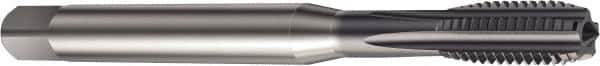 Sandvik Coromant - 1/4-20 UNC 2BX 5 Flute TiAlN Finish High Speed Steel Straight Flute Machine Tap - Right Hand Thread, 80mm OAL, 15.6mm Thread Length - Eagle Tool & Supply