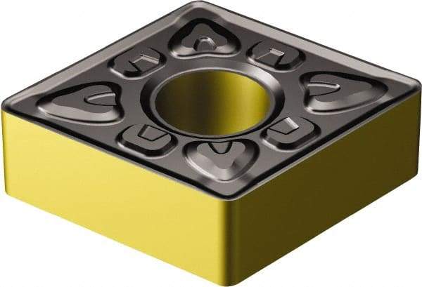 Sandvik Coromant - CNMG643 XMR Grade 2220 Carbide Turning Insert - TiCN/AI2O3/TiN Finish, 80° Diamond, 3/4" Inscr Circle, 1/4" Thick, 3/64" Corner Radius - Eagle Tool & Supply