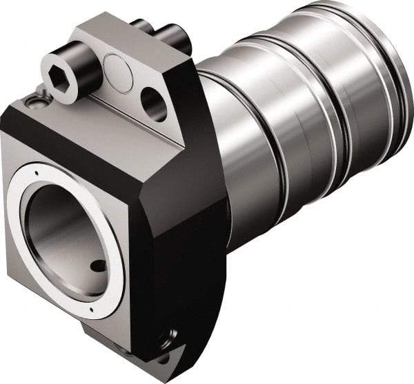 Sandvik Coromant - Neutral Cut, C8 Modular Connection, Adapter/Mount Lathe Modular Clamping Unit - 6.85" OAL, Through Coolant - Exact Industrial Supply