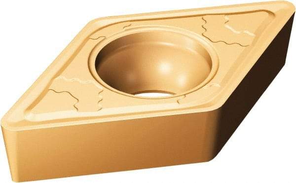 Sandvik Coromant - DCMT32.52 SMC Grade 1115 Carbide Turning Insert - TiAlN/AlCr2O3 Finish, 55° Diamond, 3/8" Inscr Circle, 5/32" Thick, 1/32" Corner Radius - Eagle Tool & Supply