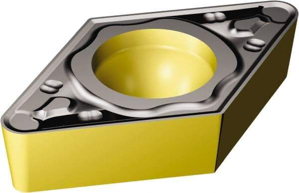 Sandvik Coromant - DCMT32.53 KR Grade 3210 Carbide Turning Insert - TiCN/Al2O3/TiN Finish, 55° Diamond, 3/8" Inscr Circle, 5/32" Thick, 3/64" Corner Radius - Eagle Tool & Supply