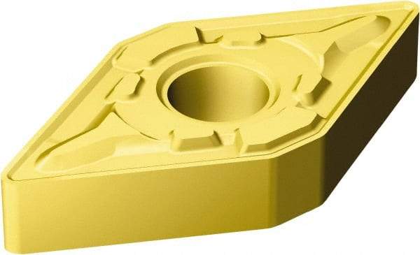 Sandvik Coromant - DNMG433 MRR Grade 2025 Carbide Turning Insert - TiCN/AI2O3/TiN Finish, 55° Diamond, 1/2" Inscr Circle, 3/16" Thick, 3/64" Corner Radius - Eagle Tool & Supply