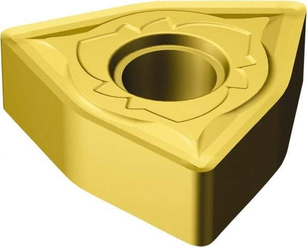 Sandvik Coromant - WNMG433 SMR Grade 2025 Carbide Turning Insert - TiCN/Al2O3/TiN Finish, 80° Trigon, 1/2" Inscr Circle, 3/16" Thick, 3/64" Corner Radius - Eagle Tool & Supply