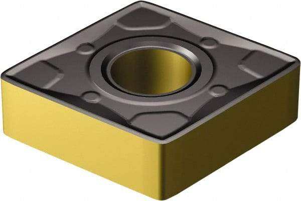 Sandvik Coromant - CNMM644 WR Grade 4325 Carbide Turning Insert - TiCN/Al2O3/TiN Finish, 80° Diamond, 3/4" Inscr Circle, 1/4" Thick, 1/16" Corner Radius - Eagle Tool & Supply