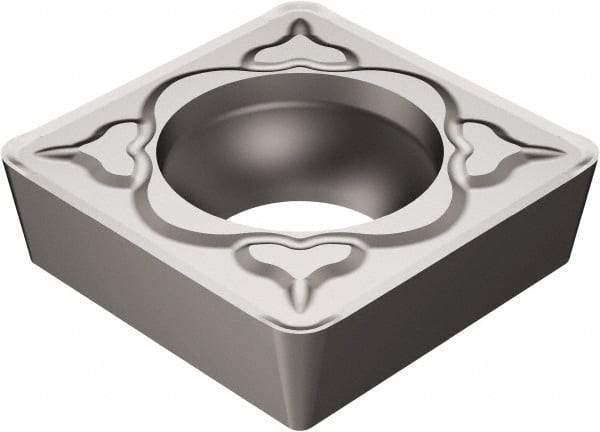 Sandvik Coromant - SCMT32.52 KM Grade H13A Carbide Turning Insert - Uncoated, 90° Square, 3/8" Inscr Circle, 5/32" Thick, 1/32" Corner Radius - Eagle Tool & Supply