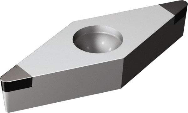 Sandvik Coromant - VBGW221 Grade 7025 CBN Turning Insert - Uncoated, 35° Diamond, 1/4" Inscr Circle, 1/8" Thick, 1/64" Corner Radius - Eagle Tool & Supply