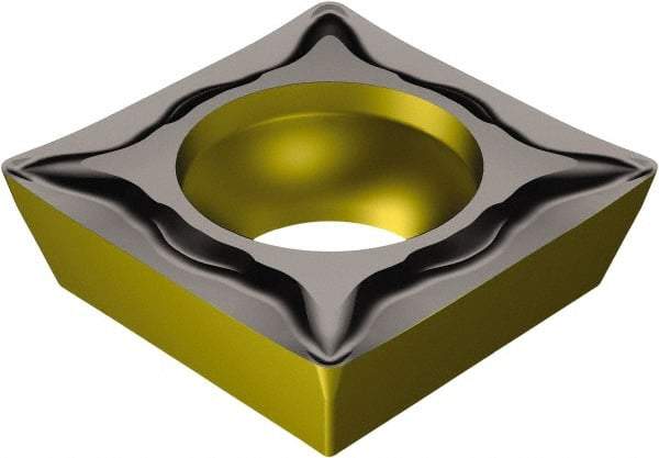 Sandvik Coromant - SPMT32.52 UM Grade 1515 Carbide Turning Insert - TiCN/Al2O3/TiN Finish, 90° Square, 3/8" Inscr Circle, 5/32" Thick, 1/32" Corner Radius - Eagle Tool & Supply