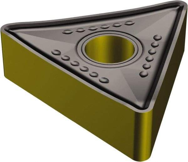 Sandvik Coromant - TNMM432 MR Grade 4335 Carbide Turning Insert - TiCN/AI2O3/TiN Finish, 60° Triangle, 1/2" Inscr Circle, 3/16" Thick, 1/32" Corner Radius - Eagle Tool & Supply
