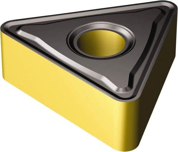 Sandvik Coromant - TNMG432 KR Grade 3210 Carbide Turning Insert - TiCN/Al2O3/TiN Finish, 60° Triangle, 1/2" Inscr Circle, 3/16" Thick, 1/32" Corner Radius - Eagle Tool & Supply